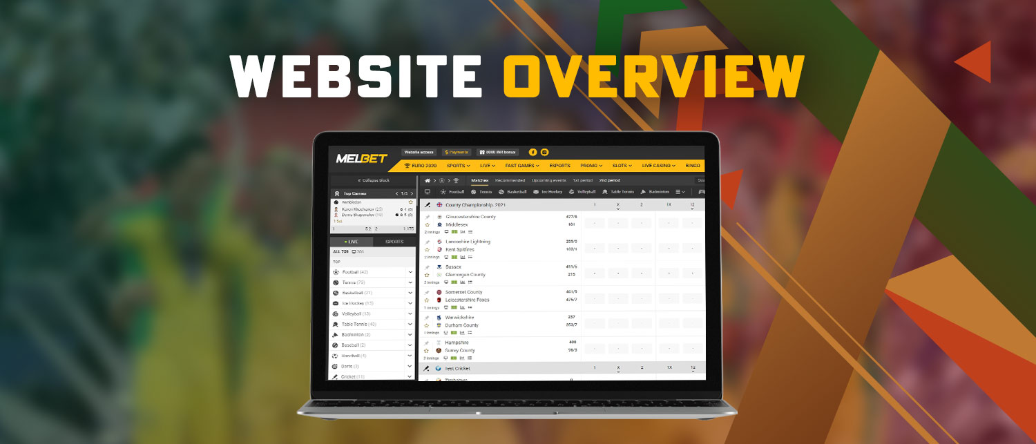 Melbet mobile website overview
